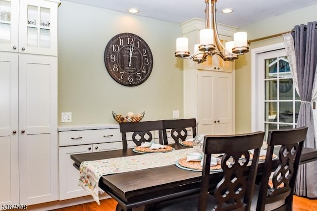 4 Parkway E, Caldwell Boro Twp, NJ 07006 - dining area with a chandelier, recessed lighting, and light wood-style flooring
