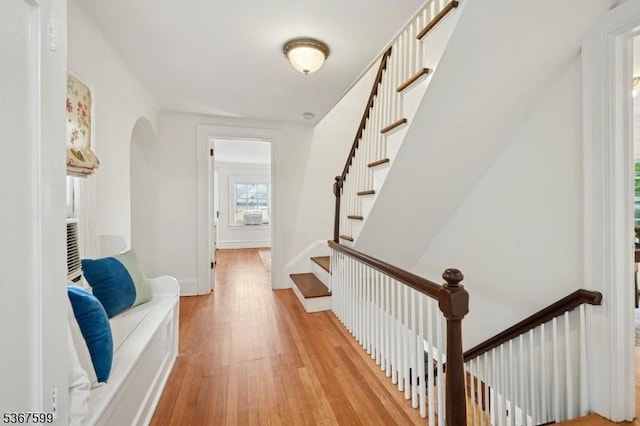329 W End Rd, South Orange Village Twp, NJ 07079 - hallway with light wood-type flooring and arched walkways