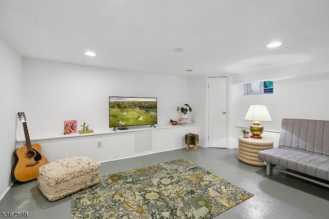 329 W End Rd, South Orange Village Twp, NJ 07079 - living area with finished concrete floors and recessed lighting