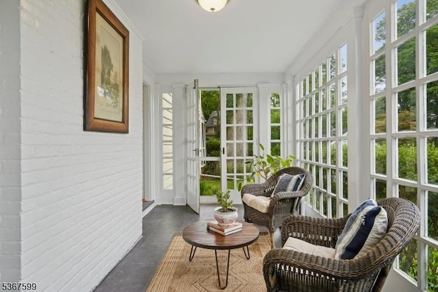 329 W End Rd, South Orange Village Twp, NJ 07079 - sunroom with brick wall and concrete floors