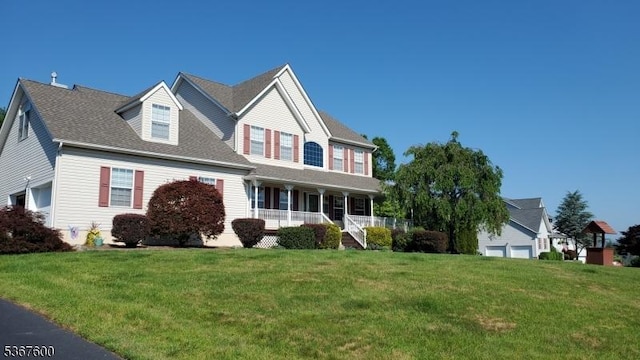 10 Links Ct, Sparta Twp, NJ 07871 - view of front of property featuring a porch and a front yard
