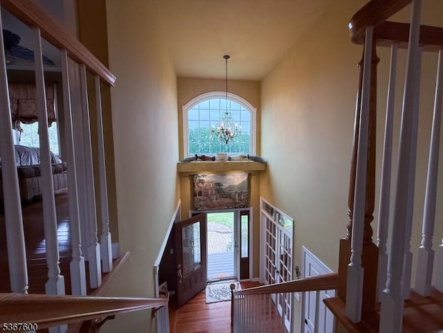 10 Links Ct, Sparta Twp, NJ 07871 - entrance foyer with a chandelier and wood finished floors