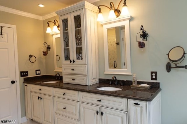 10 Links Ct, Sparta Twp, NJ 07871 - full bathroom with double vanity and crown molding