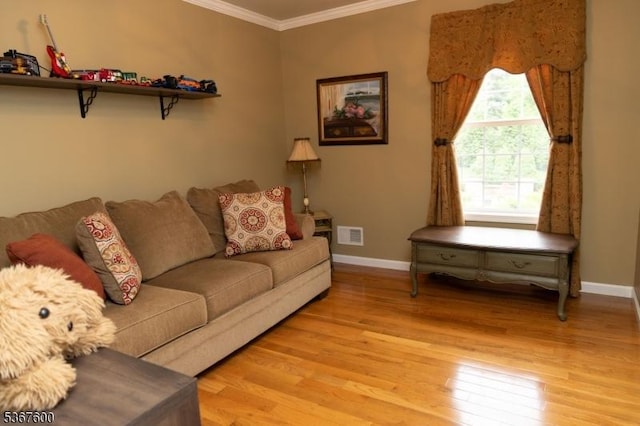 10 Links Ct, Sparta Twp, NJ 07871 - living room with crown molding and light wood-style floors