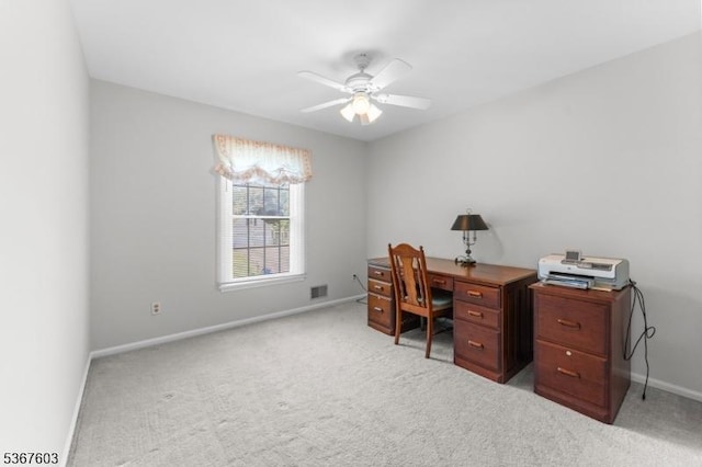 26 Ditmars Cir, Hillsborough Twp, NJ 08844 - carpeted home office with baseboards and a ceiling fan