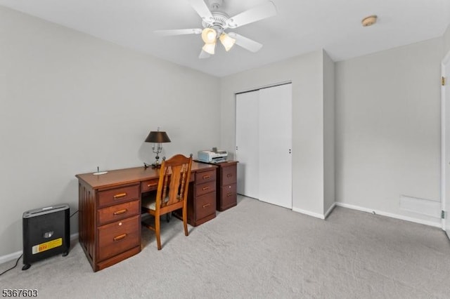 26 Ditmars Cir, Hillsborough Twp, NJ 08844 - home office featuring light colored carpet and ceiling fan