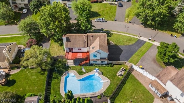 26 Ditmars Cir, Hillsborough Twp, NJ 08844 - drone / aerial view of a pool area
