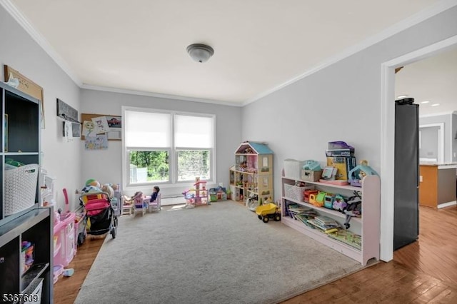 1508 County Rd 565, Vernon Twp, NJ 07461 - rec room with ornamental molding and wood finished floors