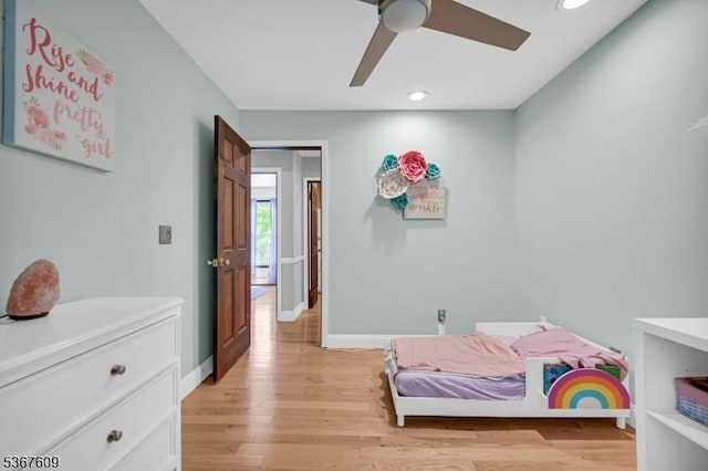 1508 County Rd 565, Vernon Twp, NJ 07461 - bedroom featuring recessed lighting, light wood-style flooring, and a ceiling fan