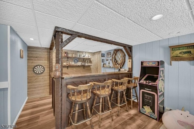 1508 County Rd 565, Vernon Twp, NJ 07461 - indoor bar with wooden walls, wood finished floors, and recessed lighting