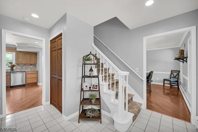 1508 County Rd 565, Vernon Twp, NJ 07461 - staircase featuring tile patterned floors and recessed lighting