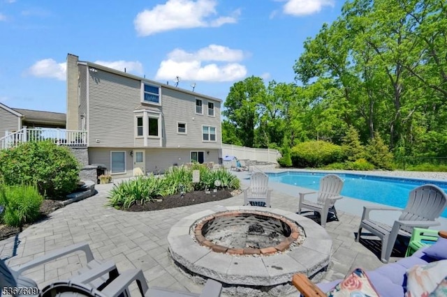 1508 County Rd 565, Vernon Twp, NJ 07461 - outdoor pool featuring a fire pit and a patio