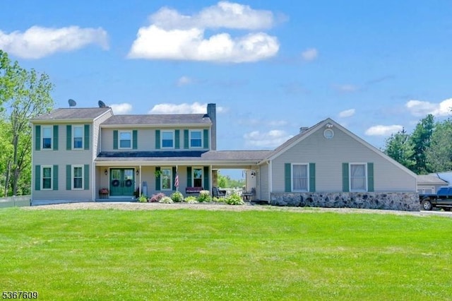 1508 County Rd 565, Vernon Twp, NJ 07461 - view of front of house featuring a front lawn and covered porch