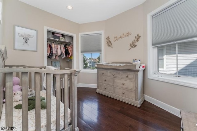 36 E Grant Ave, Roselle Park Boro, NJ 07204 - bedroom with dark wood-style flooring, a closet, and recessed lighting