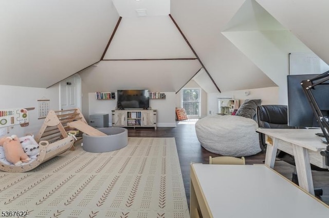 36 E Grant Ave, Roselle Park Boro, NJ 07204 - bedroom featuring lofted ceiling and wood finished floors