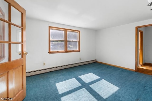 150 Buckley Ave, Oxford Twp, NJ 07863 - carpeted empty room featuring baseboard heating and baseboards