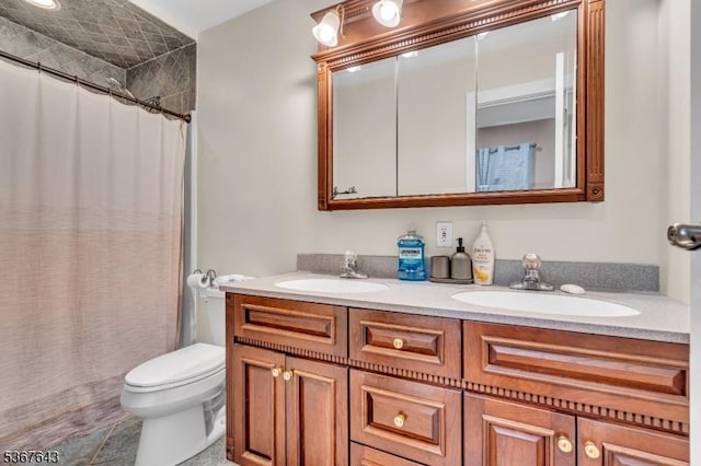 2 Angus Ln, Blairstown Twp, NJ 07825 - bathroom with double vanity and a shower with shower curtain