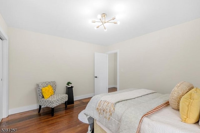 910 Caldwell Ave, Union Twp, NJ 07083 - bedroom featuring a chandelier and wood finished floors