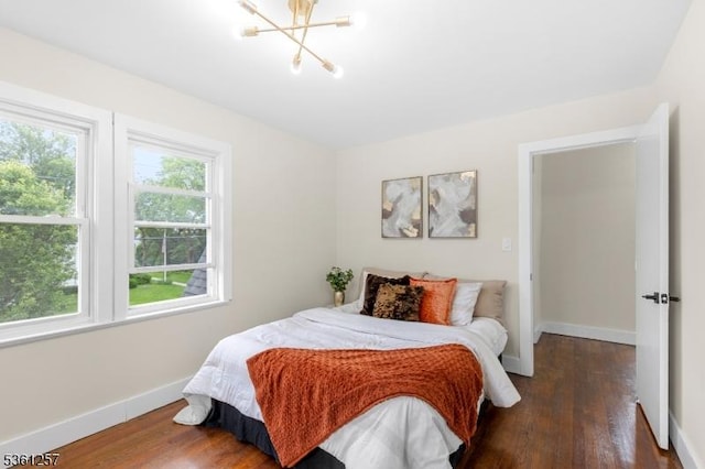 910 Caldwell Ave, Union Twp, NJ 07083 - bedroom with hardwood / wood-style flooring and a chandelier