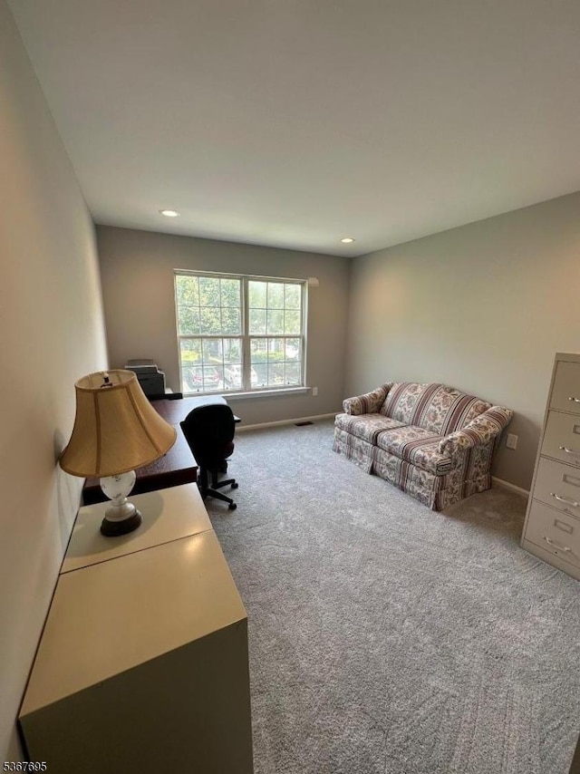 1002 Timberbrooke Dr, Bedminster Twp, NJ 07921 - carpeted living area with recessed lighting and baseboards