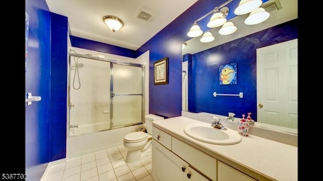 4 Lindsay Ln, Sparta Twp, NJ 07871 - bathroom featuring vanity, tile patterned floors, and shower / bath combination with glass door