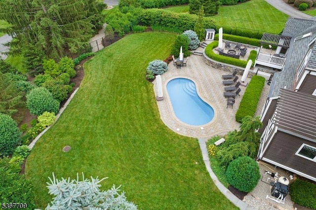 52 W Main St, Mendham Boro, NJ 07945 - aerial view of a pool area