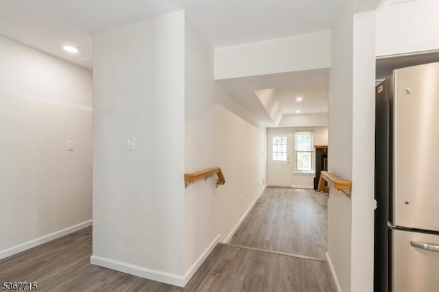 255 Glastonbury Ln, Franklin Twp, NJ 08873 - corridor featuring wood finished floors and recessed lighting