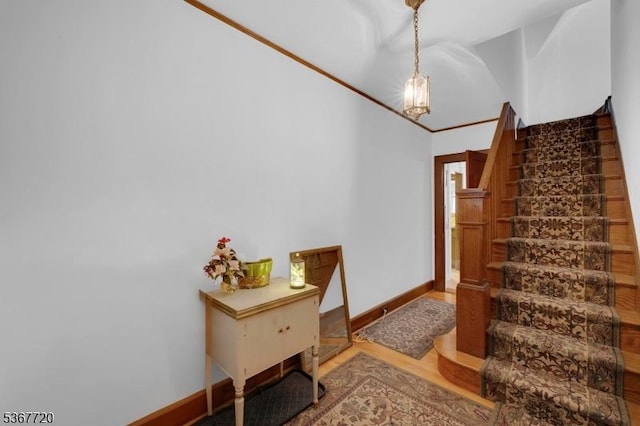 74 Elm Rd, Caldwell Boro Twp, NJ 07006 - staircase with wood finished floors and baseboards