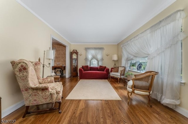 4 Orchid Pl, Clinton Twp, NJ 08833 - living area featuring wood finished floors and ornamental molding