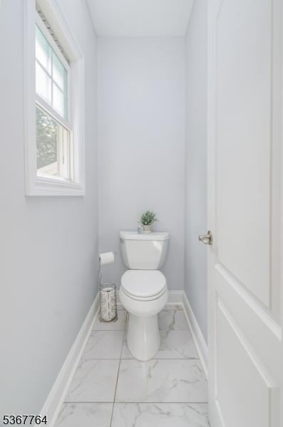106 Woodbine Cir, New Providence Boro, NJ 07974 - bathroom with toilet and marble look tile flooring