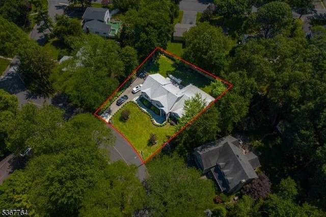 106 Woodbine Cir, New Providence Boro, NJ 07974 - aerial view of property's location with property parcel outlined