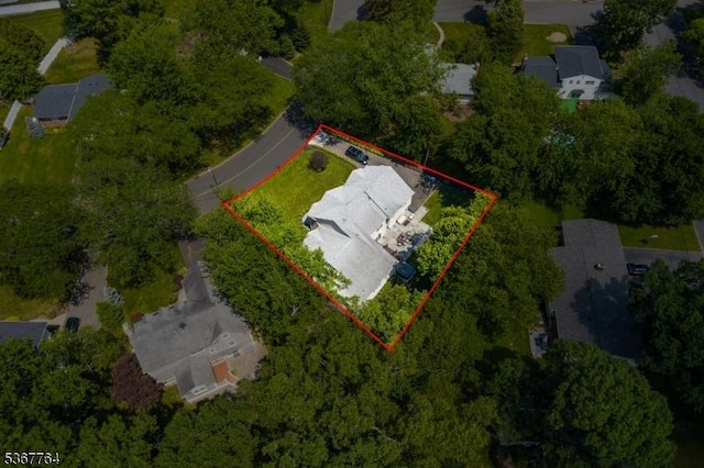 106 Woodbine Cir, New Providence Boro, NJ 07974 - aerial view of residential area featuring property boundaries highlighted