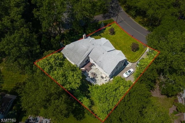 106 Woodbine Cir, New Providence Boro, NJ 07974 - aerial view of property's location with property boundaries highlighted