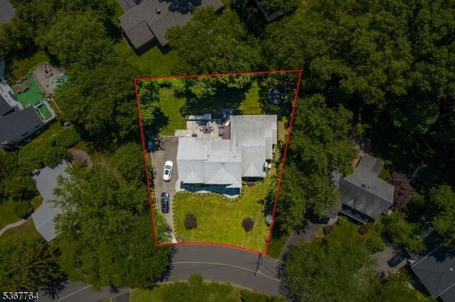 106 Woodbine Cir, New Providence Boro, NJ 07974 - aerial view of property's location featuring property boundaries highlighted