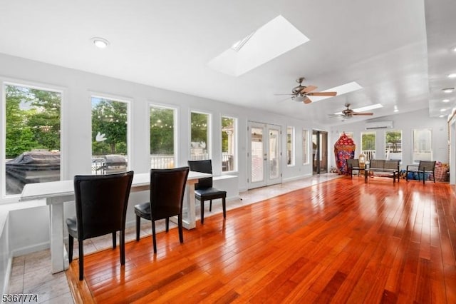 5 Peppermint Hill Rd, North Brunswick Twp, NJ 08902 - sunroom / solarium featuring a skylight, french doors, and a wall mounted AC