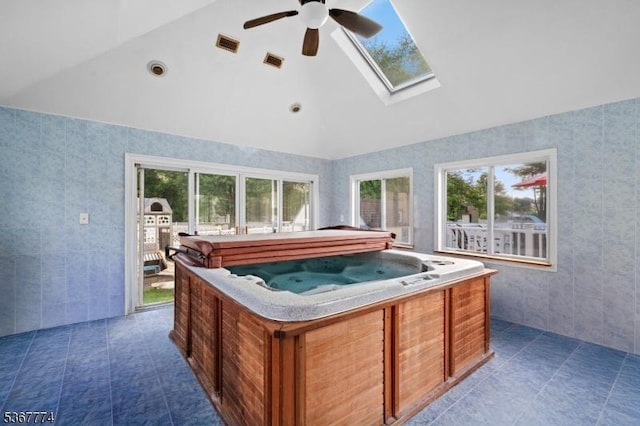 5 Peppermint Hill Rd, North Brunswick Twp, NJ 08902 - view of patio featuring an indoor hot tub and a ceiling fan