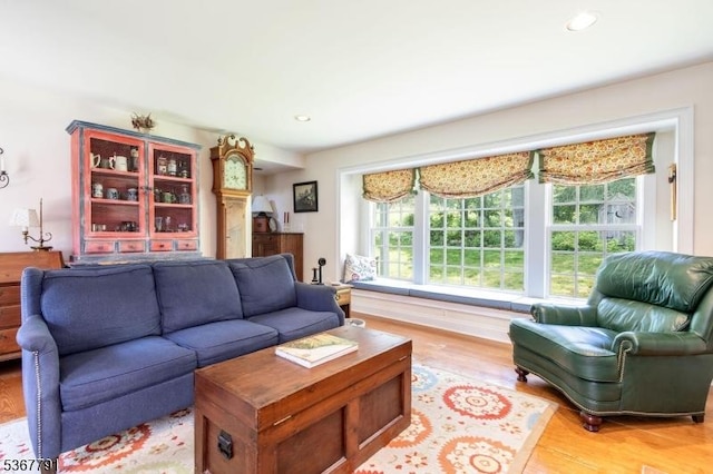 30 Bissell Rd, Tewksbury Twp, NJ 08833 - living room with light wood finished floors and recessed lighting