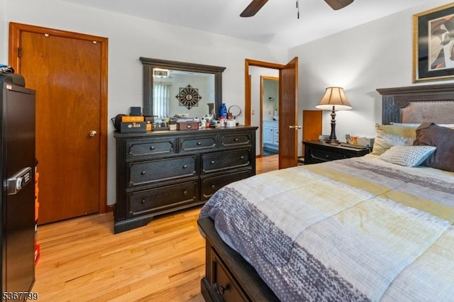 947 Boesel Ave, Manville Boro, NJ 08835 - bedroom with light wood finished floors and ceiling fan
