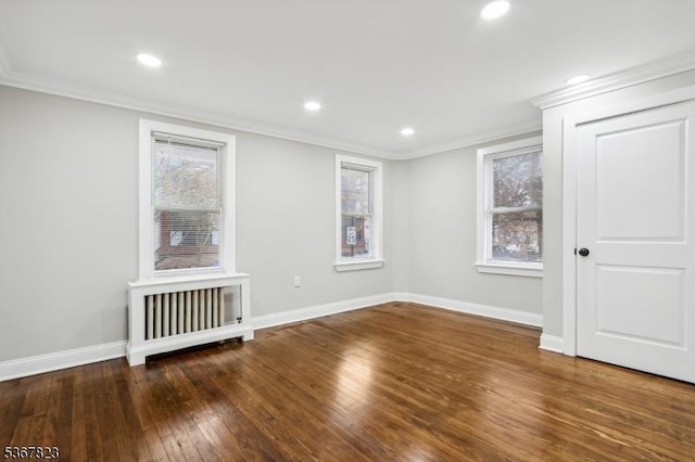 621 Roosevelt Ave, Carteret Boro, NJ 07008 - empty room featuring wood-type flooring, plenty of natural light, crown molding, and recessed lighting