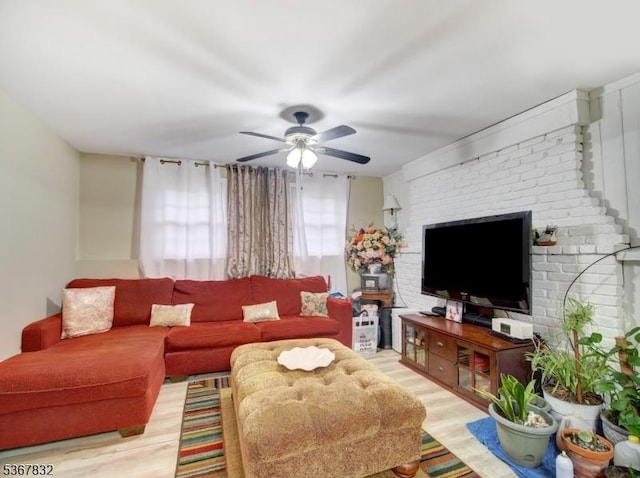 10 Hemlock Dr, Franklin Boro, NJ 07416 - living room featuring light wood-type flooring and a ceiling fan