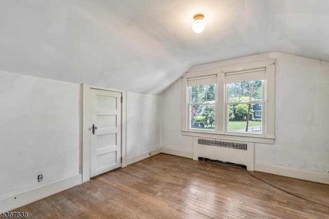173 Raab Ave, Bloomfield Twp, NJ 07003 - additional living space featuring radiator, hardwood / wood-style flooring, and lofted ceiling