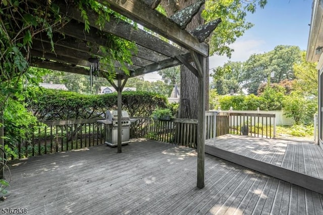 173 Raab Ave, Bloomfield Twp, NJ 07003 - wooden terrace with a grill and a pergola