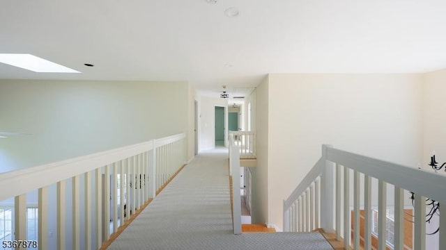 64 Sneider Rd, Warren Twp, NJ 07059 - hallway featuring an upstairs landing and a skylight
