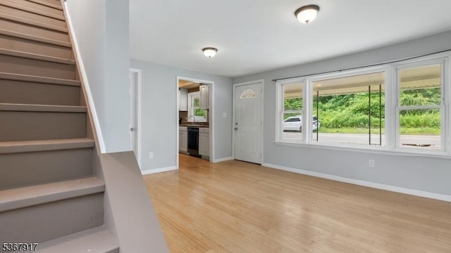 18 State Route 94, Blairstown Twp, NJ 07825 - entrance foyer with stairway and light wood-style flooring