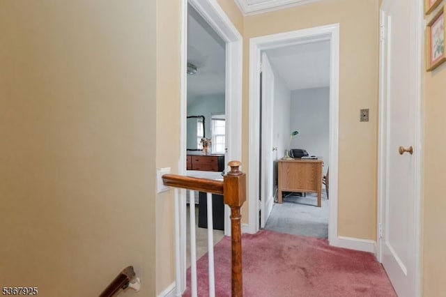 408 Sanford Ave, Hillside Twp, NJ 07205 - hallway with carpet floors and an upstairs landing