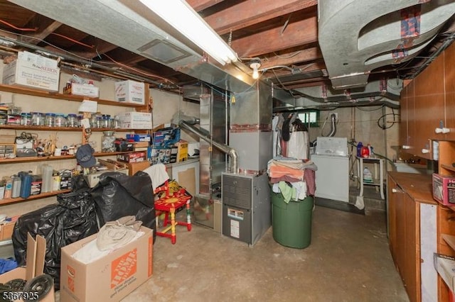 408 Sanford Ave, Hillside Twp, NJ 07205 - unfinished basement with washer / dryer and heating unit
