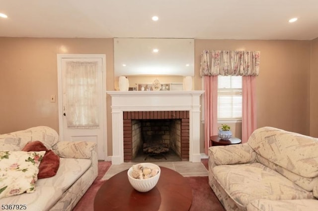 408 Sanford Ave, Hillside Twp, NJ 07205 - living area with a fireplace and recessed lighting