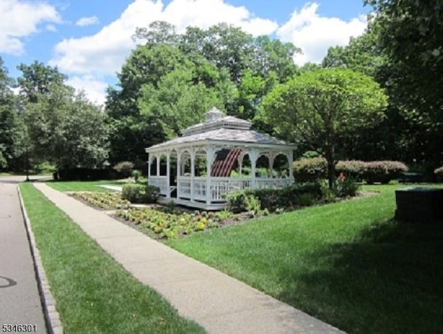 1208 Clinton Ln Unit 1208, Rockaway Twp, NJ 07866 - view of property's community featuring a gazebo and a lawn
