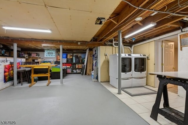 11 Old Farm Rd, North Caldwell Boro, NJ 07006 - basement with washing machine and clothes dryer and a workshop area