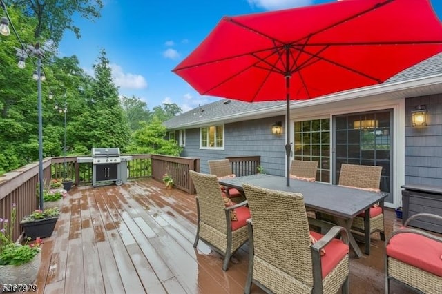 11 Old Farm Rd, North Caldwell Boro, NJ 07006 - deck featuring grilling area and outdoor dining space